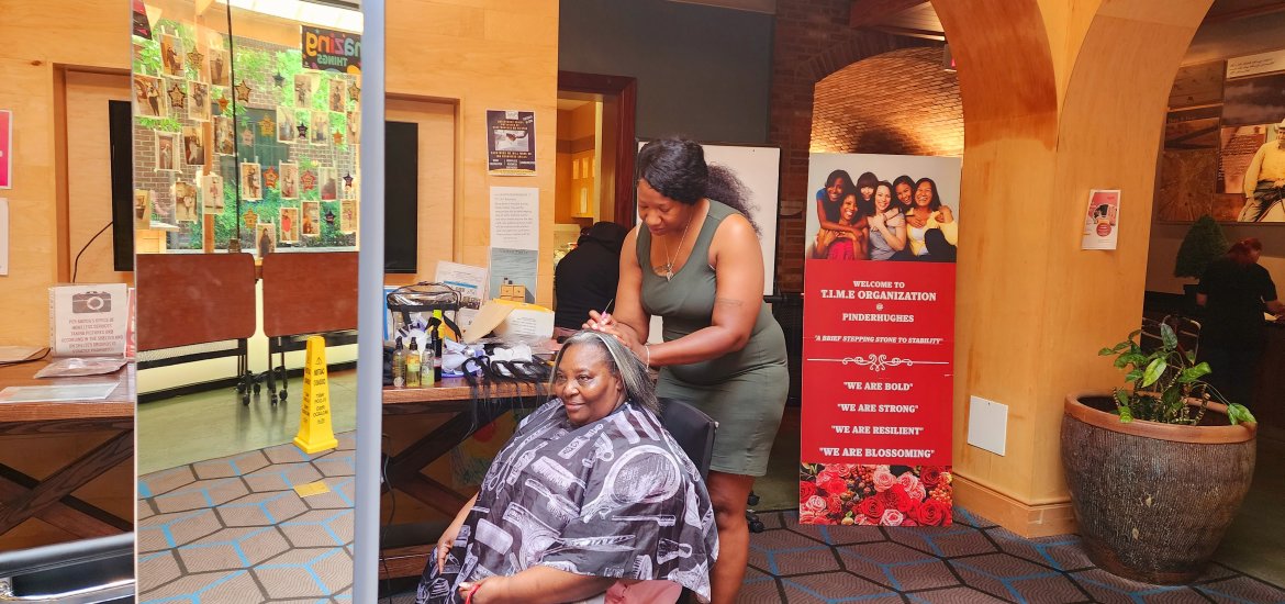 TIME Organization Emergency Women's Shelter launches a new self-care station.